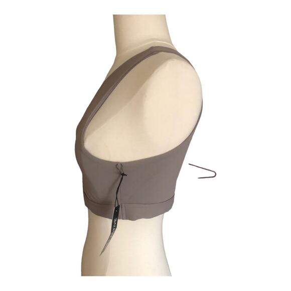 Set Active Effortlessly One Shoulder Sportbody Taupe Bra Top Small - Picture 5 of 6